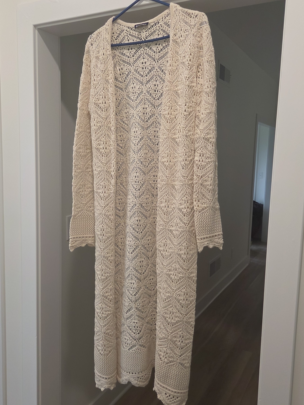 Freshman Cream Open-Knit Boho Cardigan